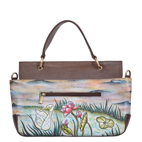 Hand-Painted Ladies' Top Handle Satchel Bag – Handbag Purse, Crossbody Sling Bag - Picture 4 of 9